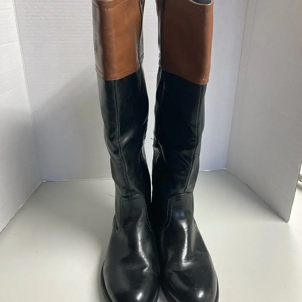 IT’S OK, Women’s Riding Boots, Black &‎ Brown, Size, 9M, All Man Made Materials
